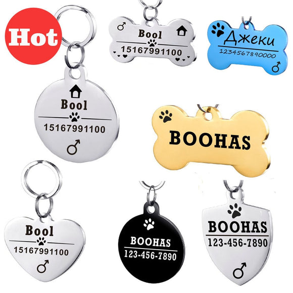 Personalized Dog ID Tags Stainless Steel