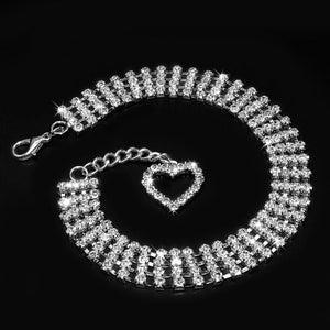 4 Rows Rhinestones Necklace