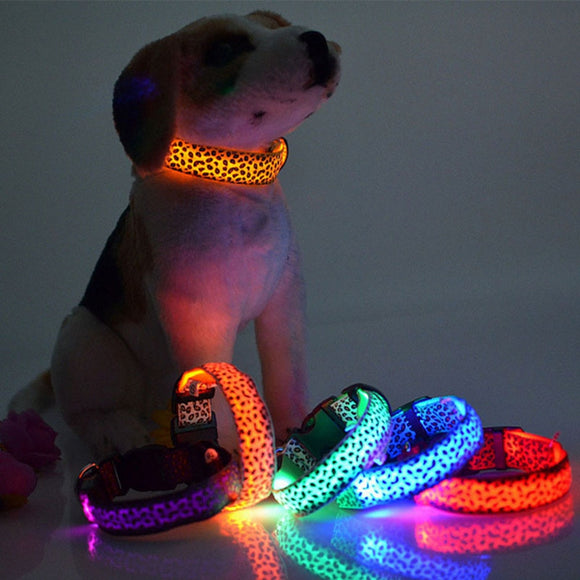 3 mode Leopard LED Dog Collar